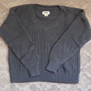PINK Victoria Secret gray V-neck sweater.